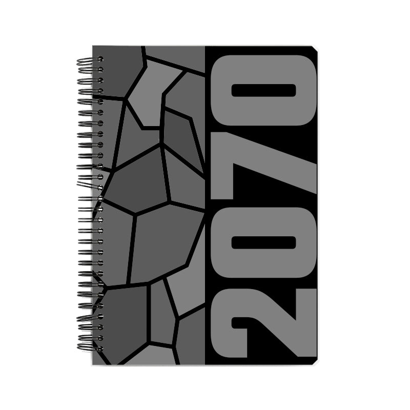 2070 Year Notebook (Black, A5 Size, 100 Pages, Ruled)