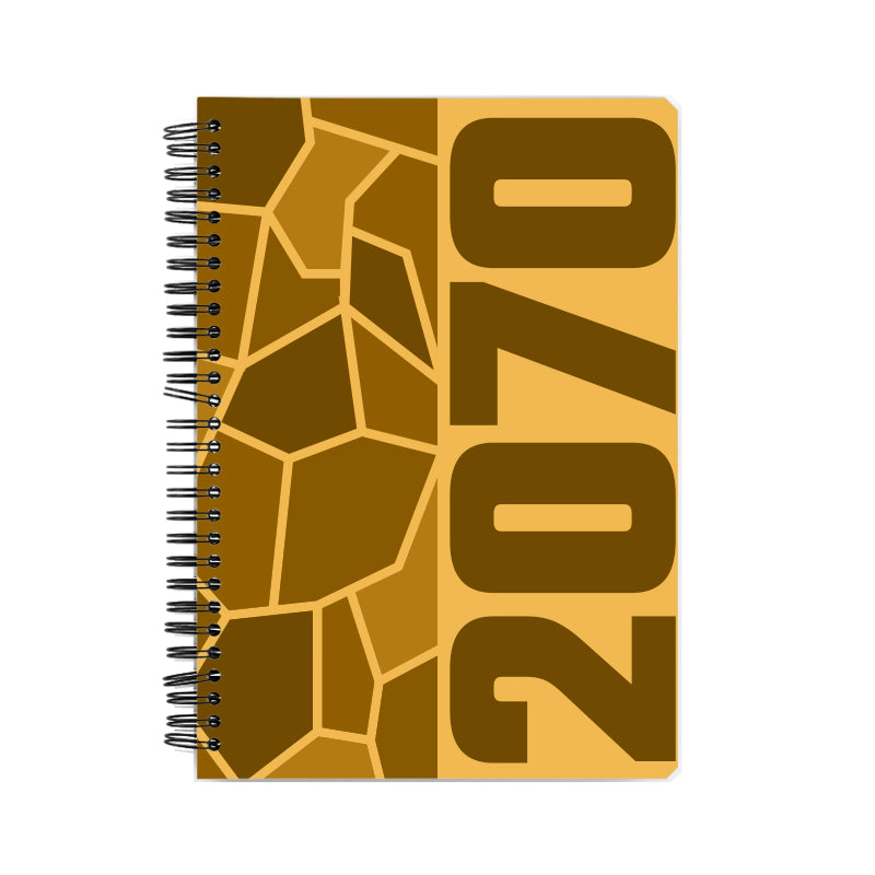 2070 Year Notebook (Golden Yellow, A5 Size, 100 Pages, Ruled)