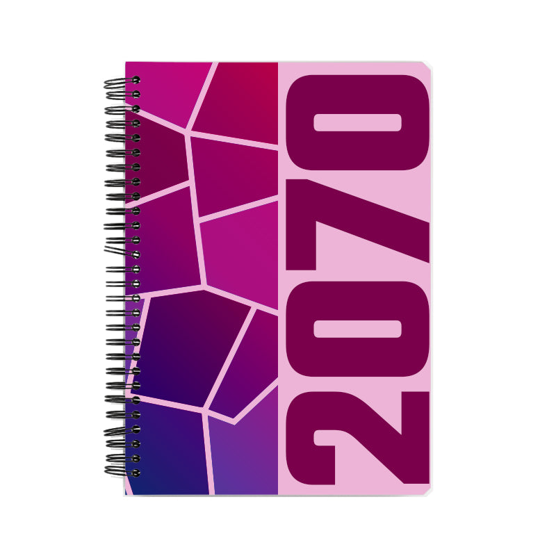 2070 Year Notebook (Light Pink, A5 Size, 100 Pages, Ruled)