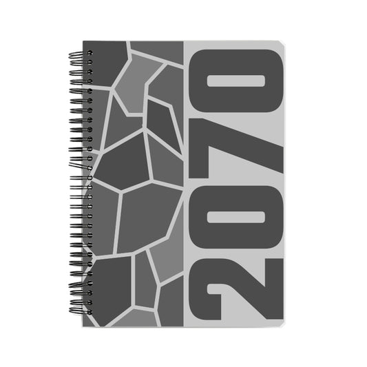 2070 Year Notebook (Melange Grey, A5 Size, 100 Pages, Ruled)