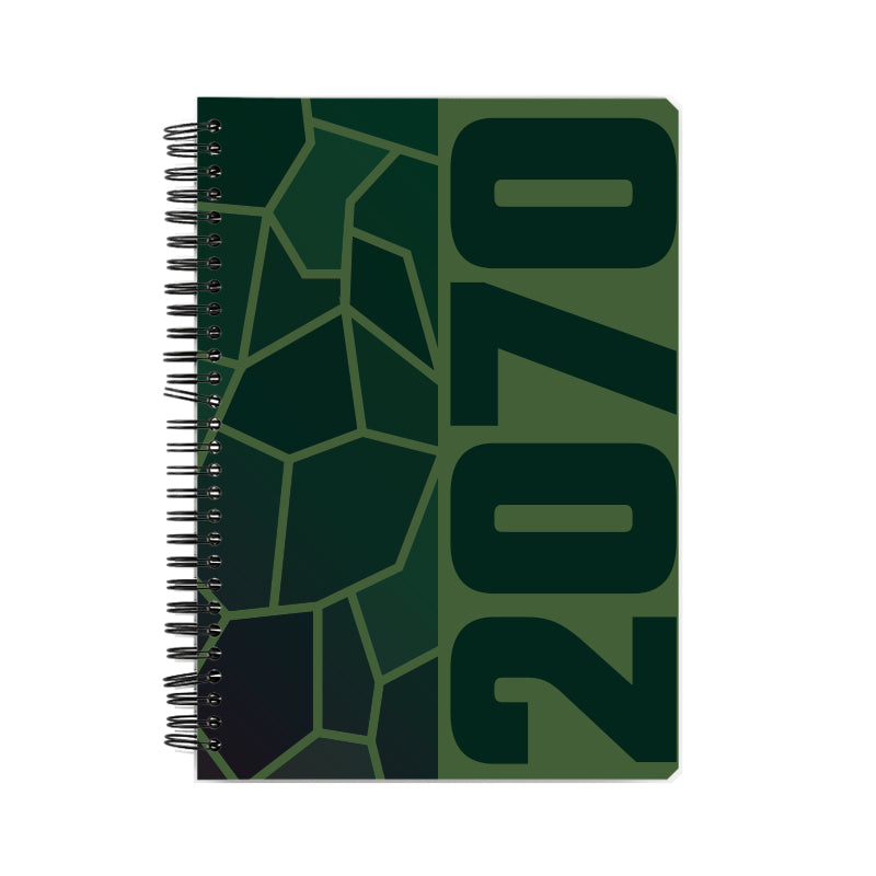 2070 Year Notebook (Olive Green, A5 Size, 100 Pages, Ruled)