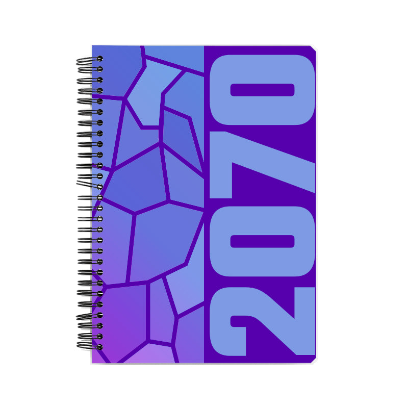 2070 Year Notebook (Purple, A5 Size, 100 Pages, Ruled)