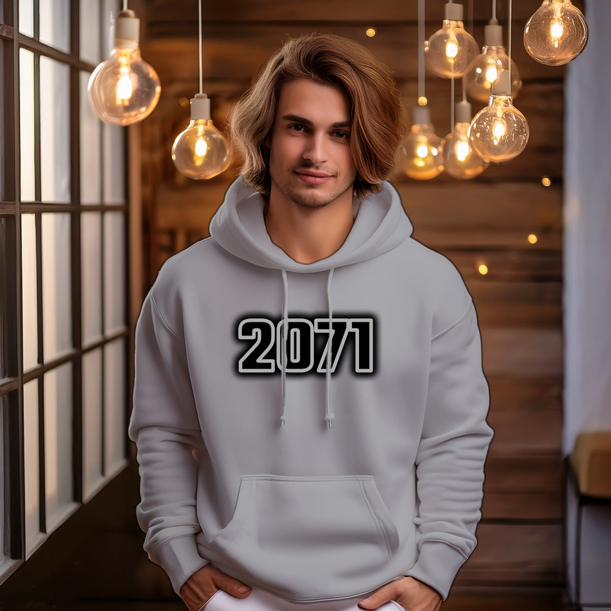 2071 Year Men Unisex Hoodie (Melange Grey)