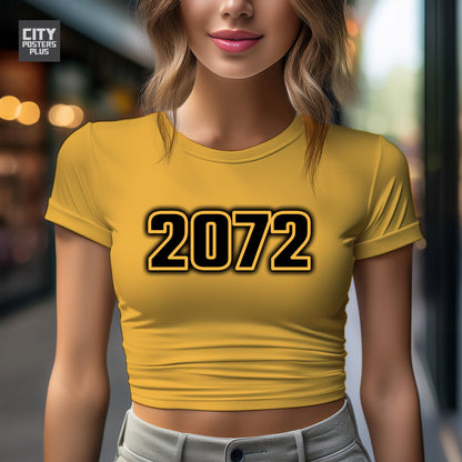2072 Vintage Birth Year Women Crop Top | City Posters Plus
