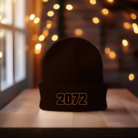 2072 Year Cuffed Beanie (Brown)