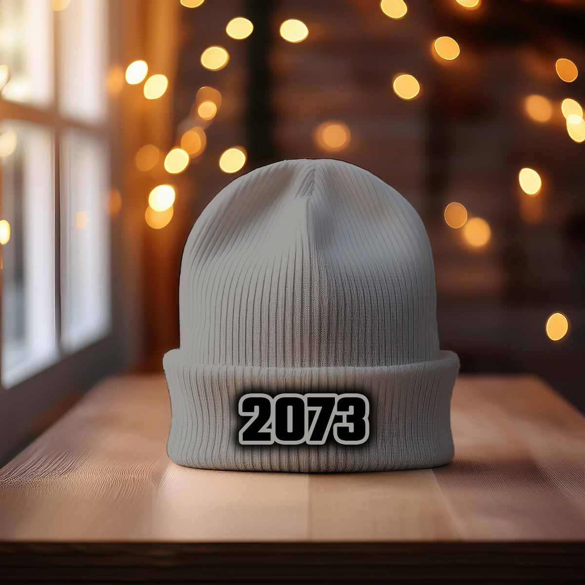 2073 Year Cuffed Beanie (Heather Grey)