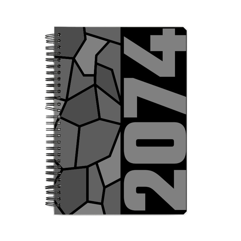 2074 Year Notebook (Black, A5 Size, 100 Pages, Ruled)