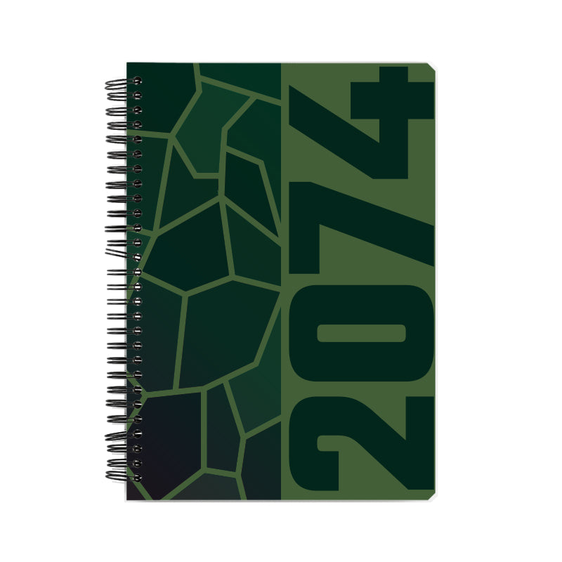 2074 Year Notebook (Olive Green, A5 Size, 100 Pages, Ruled)