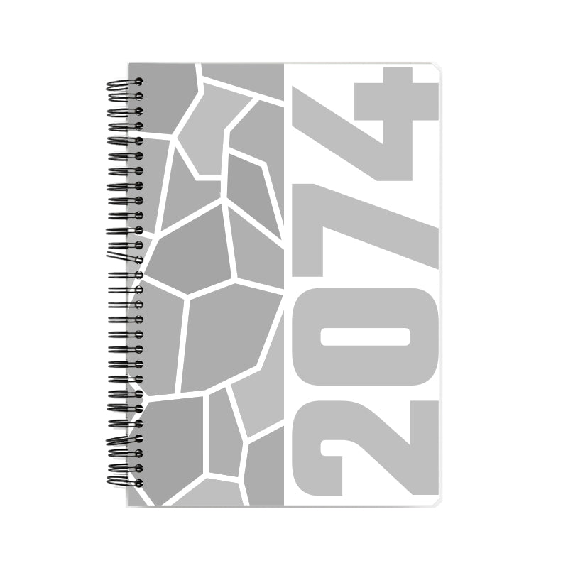 2074 Year Notebook (White, A5 Size, 100 Pages, Ruled)