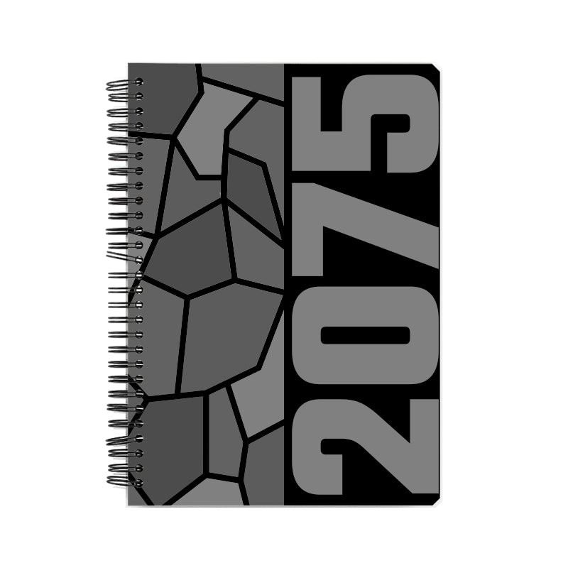 2075 Year Notebook (Black, A5 Size, 100 Pages, Ruled)