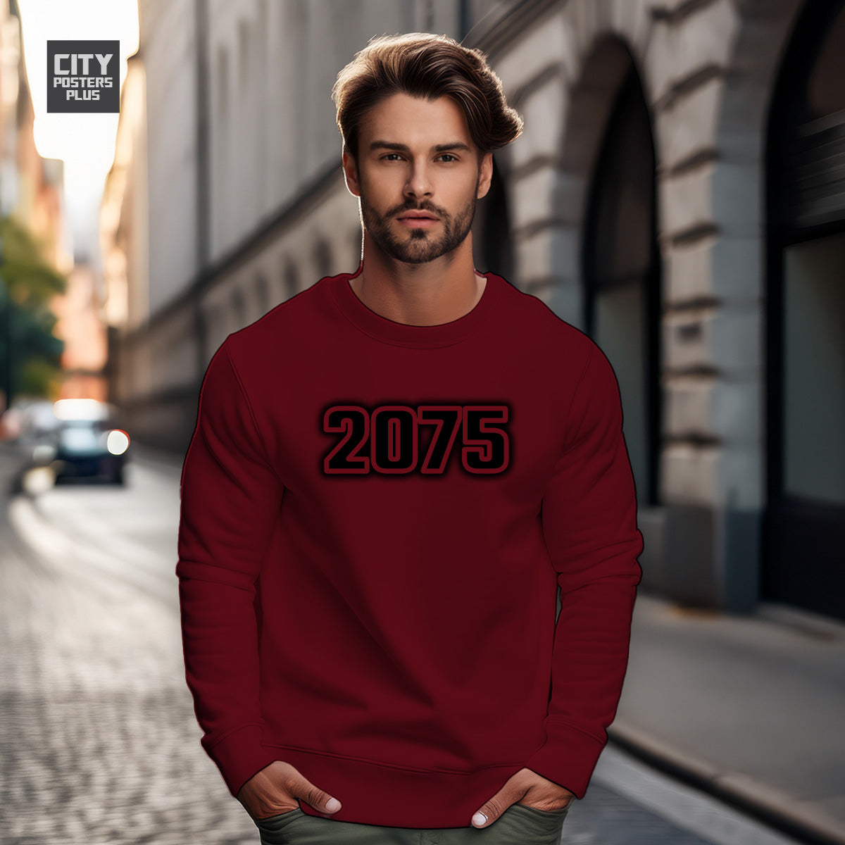 2075 Year Men Unisex Sweatshirt (Maroon)