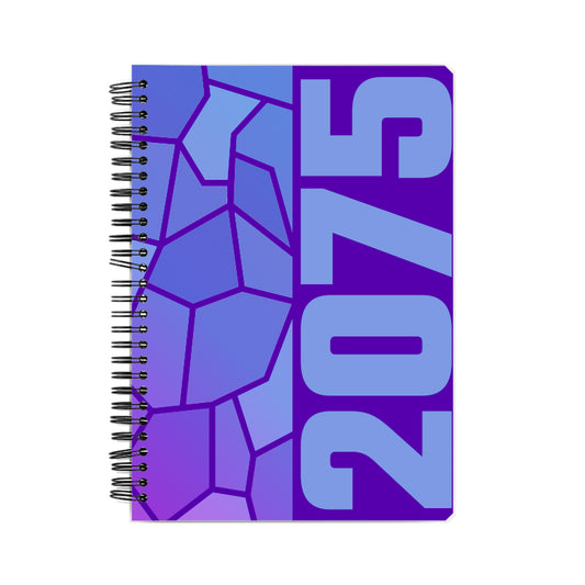 2075 Year Notebook (Purple, A5 Size, 100 Pages, Ruled)