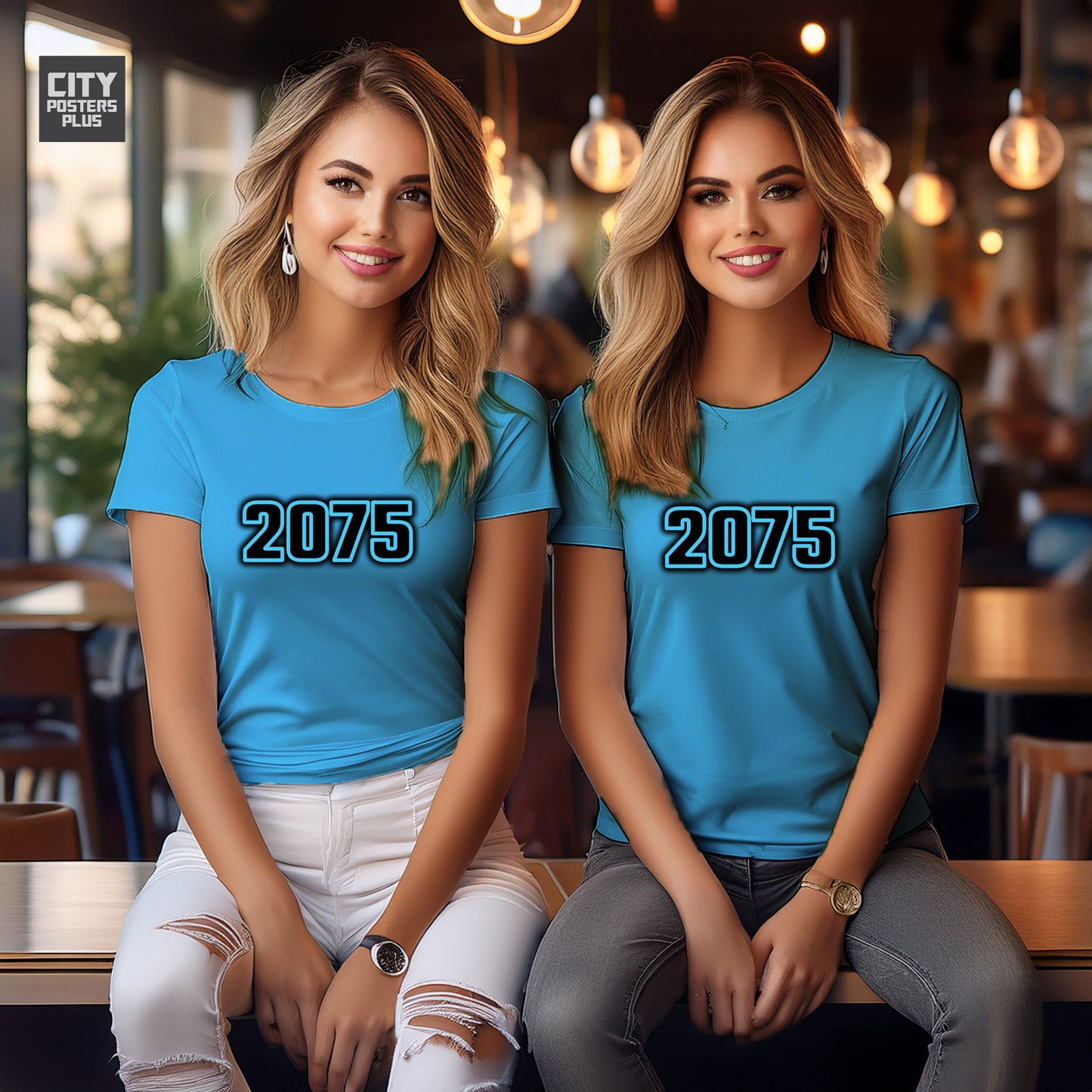 2075 Year Women T-Shirt (Sky Blue)