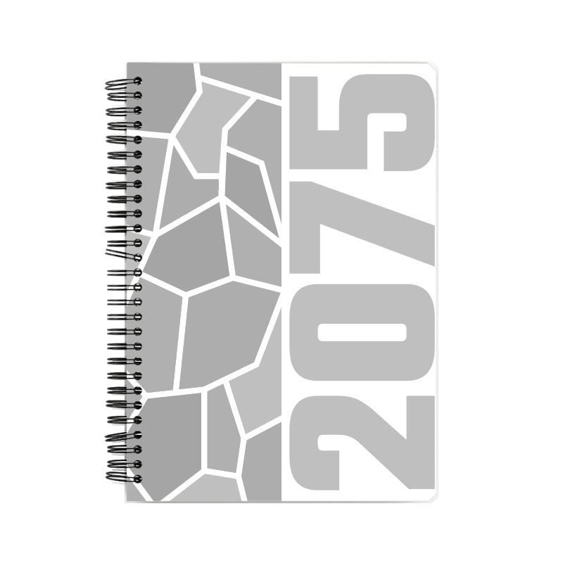 2075 Year Notebook (White, A5 Size, 100 Pages, Ruled)