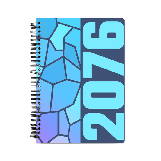 2076 Year Notebook (Navy Blue, A5 Size, 100 Pages, Ruled)