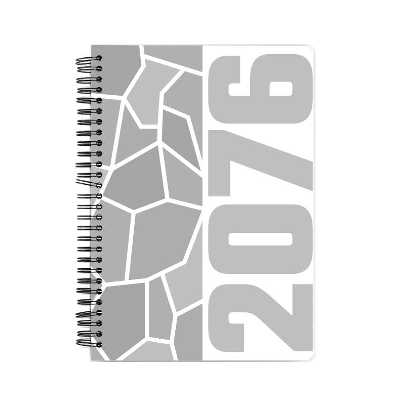 2076 Year Notebook (White, A5 Size, 100 Pages, Ruled)