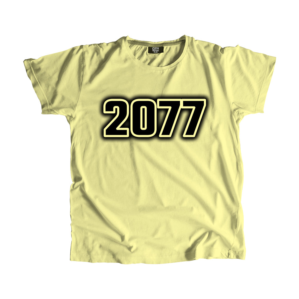 2077 Vintage Heritage Year Men Unisex T-Shirt (Butter Yellow)