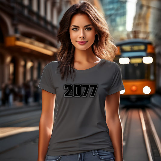 2077 Women T-Shirt | Vintage Birth Year Shirt | City Posters Plus
