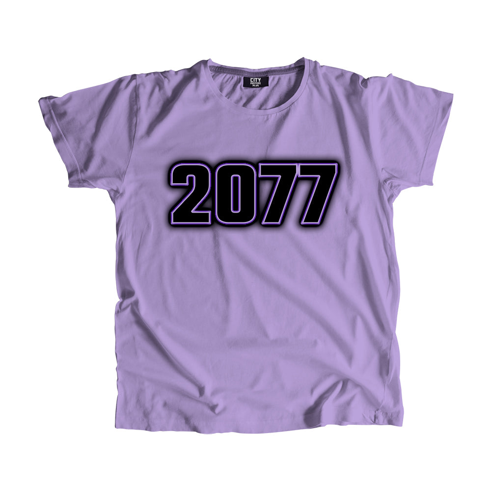 2077 Year Men Unisex T-Shirt (Iris Lavender)