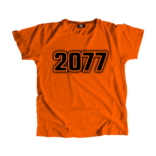 2077 Year Men Unisex T-Shirt (Orange)