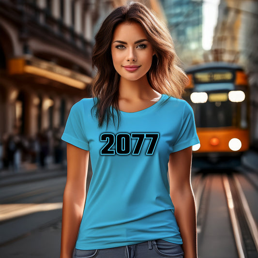 2077 Women T-Shirt | Vintage Birth Year Shirt | City Posters Plus