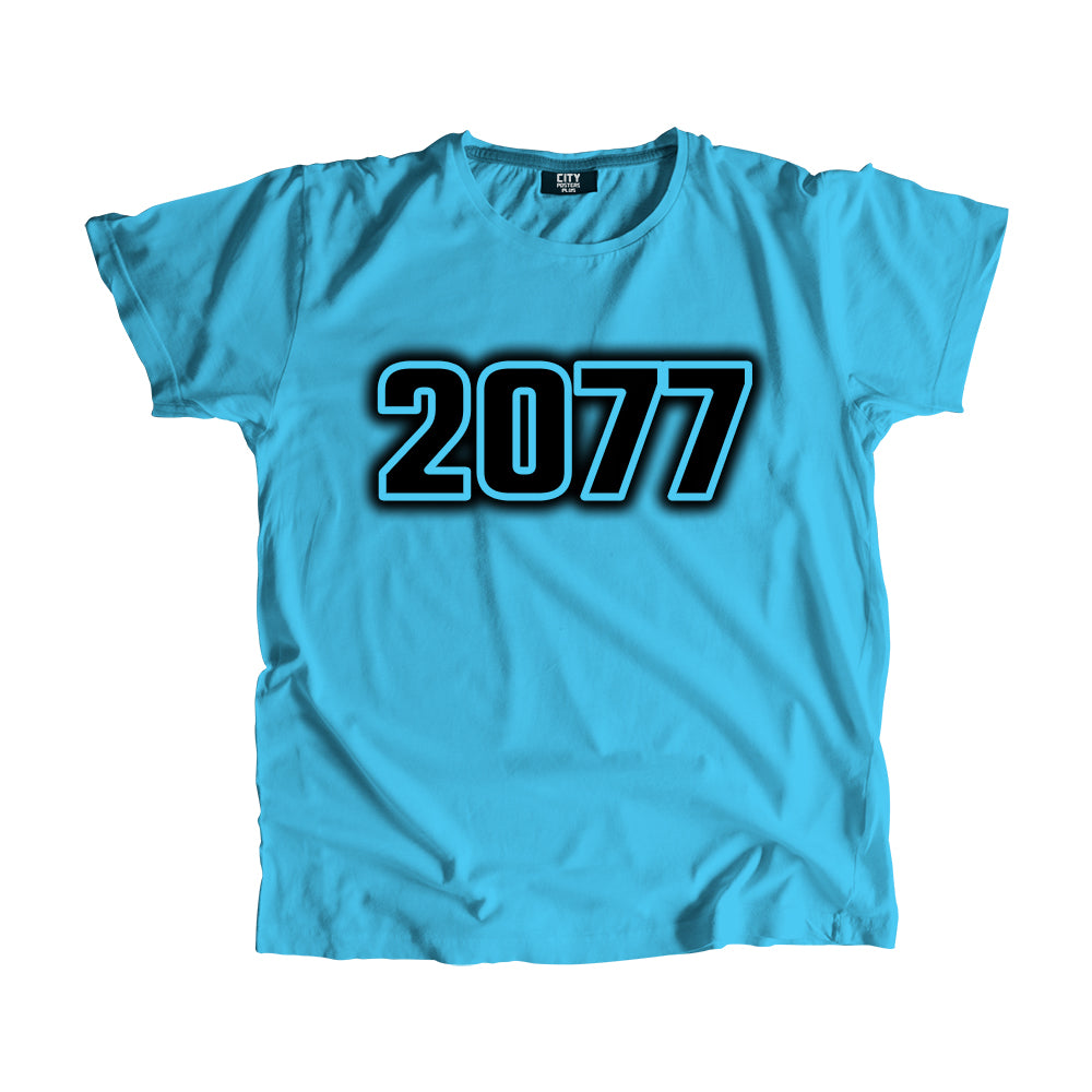 2077 Year Men Unisex T-Shirt (Sky Blue)