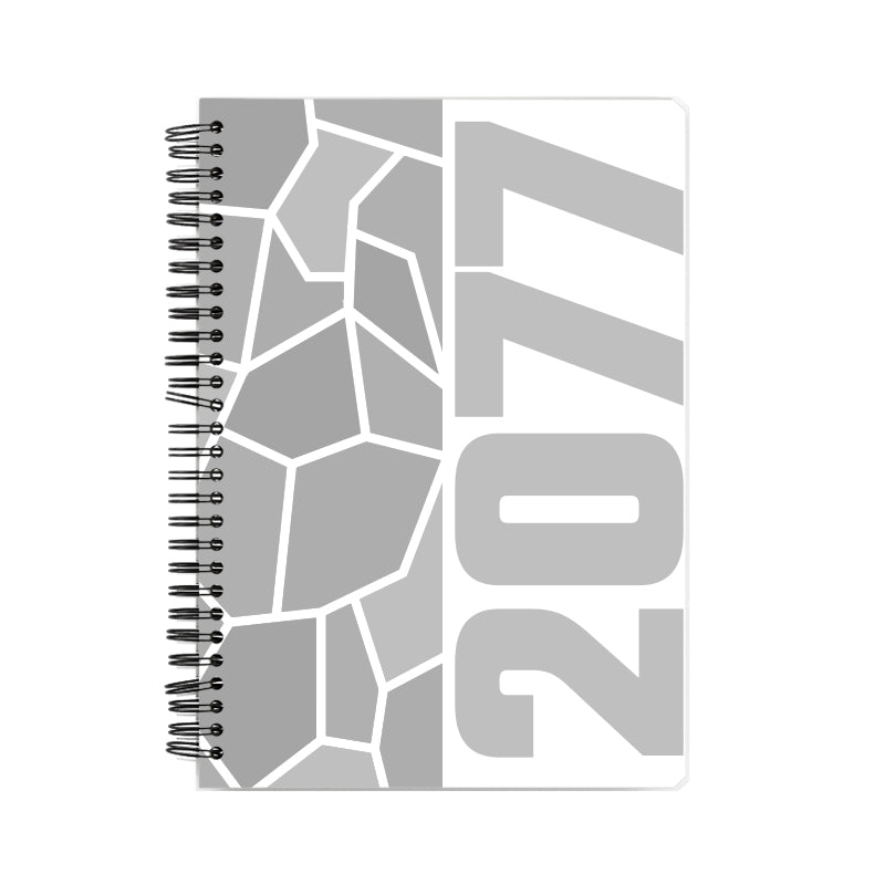 2077 Year Notebook (White, A5 Size, 100 Pages, Ruled)