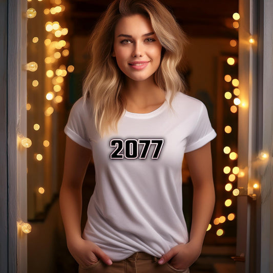 2077 Year Women T-Shirt (White)