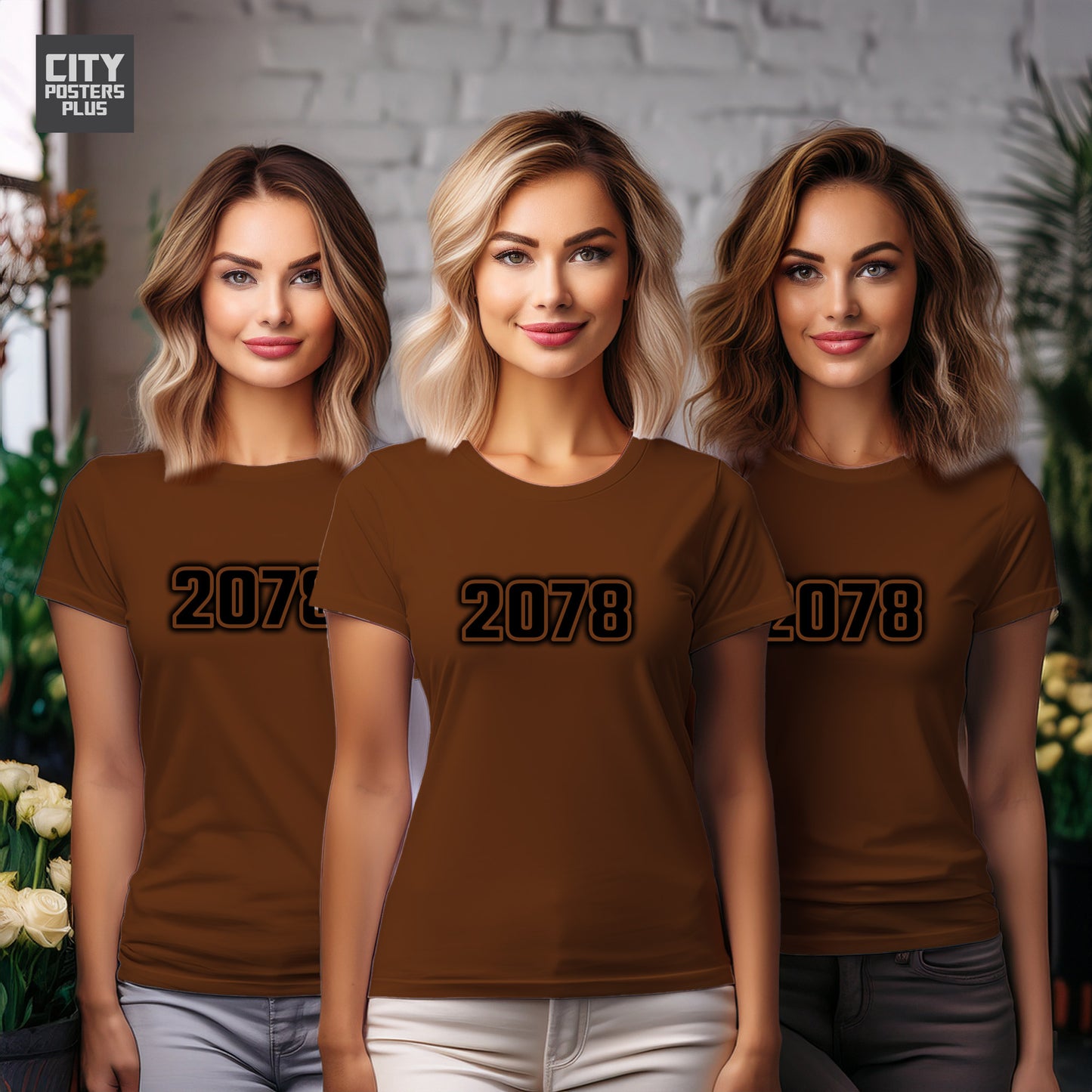 2078 Year Women T-Shirt (Brown)