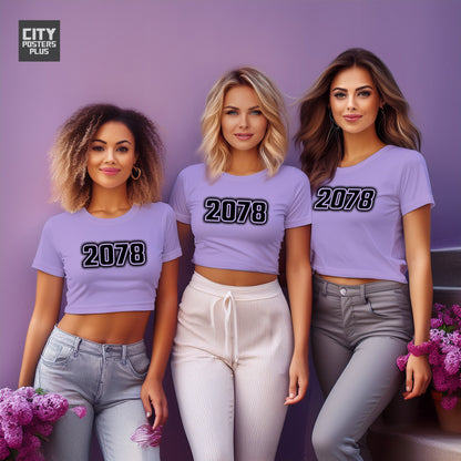 2078 Vintage Birth Year Women Crop Top | City Posters Plus