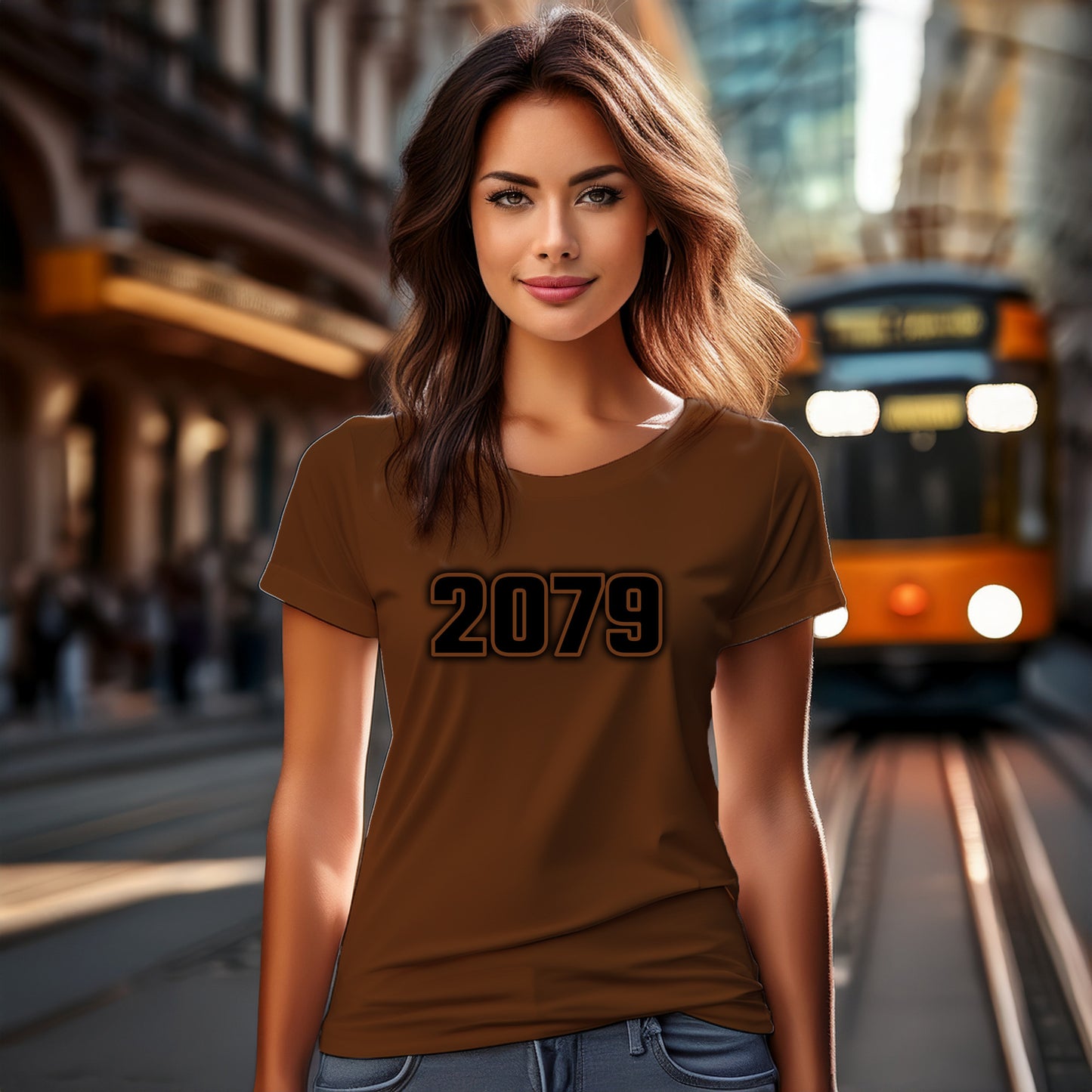 2079 Year Women T-Shirt (Brown)