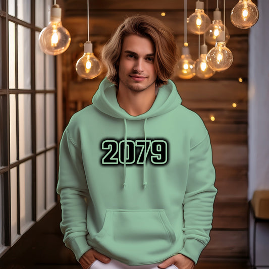 2079 Year Men Unisex Hoodie (Mint Green)