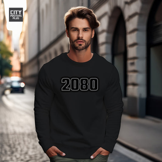 2080 Year Men Unisex Sweatshirt (Black)