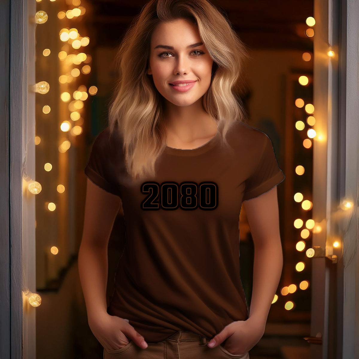 2080 Year Women T-Shirt (Brown)