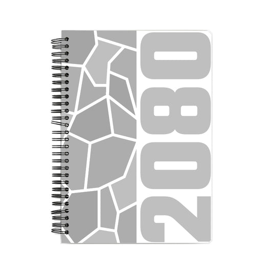 2080 Year Notebook (White, A5 Size, 100 Pages, Ruled)