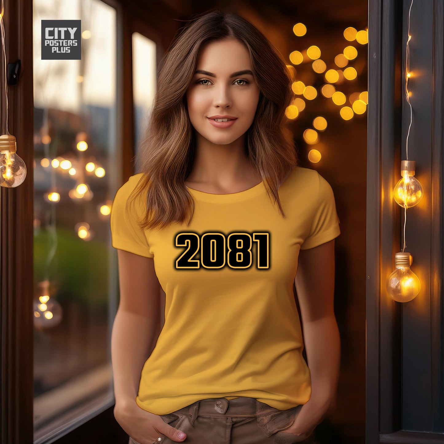 2081 Year Women T-Shirt (Golden Yellow)