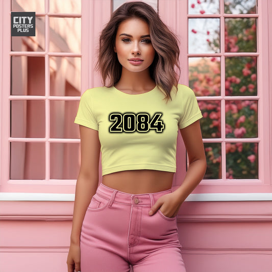 2084 Women Crop Top | Vintage Birth Year Shirt | City Posters Plus