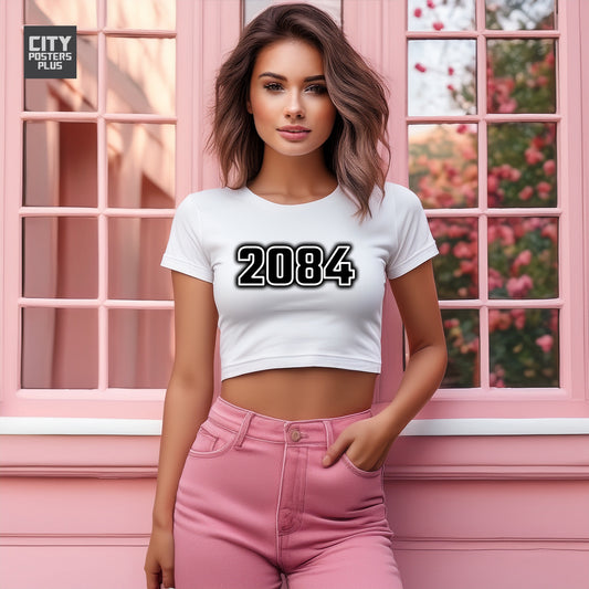 2084 Women Crop Top | Vintage Birth Year Shirt | City Posters Plus
