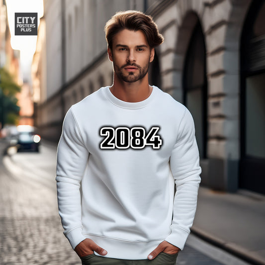 2084 Year Men Unisex Sweatshirt (White)