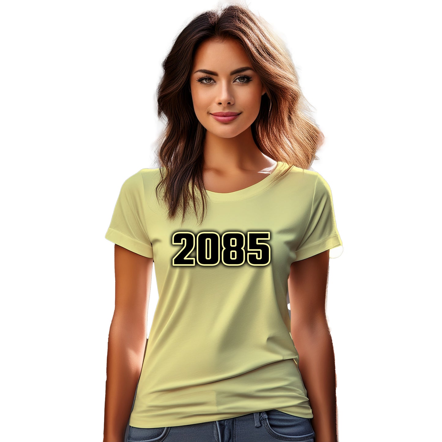 2085 Year Women T-Shirt (Butter Yellow)