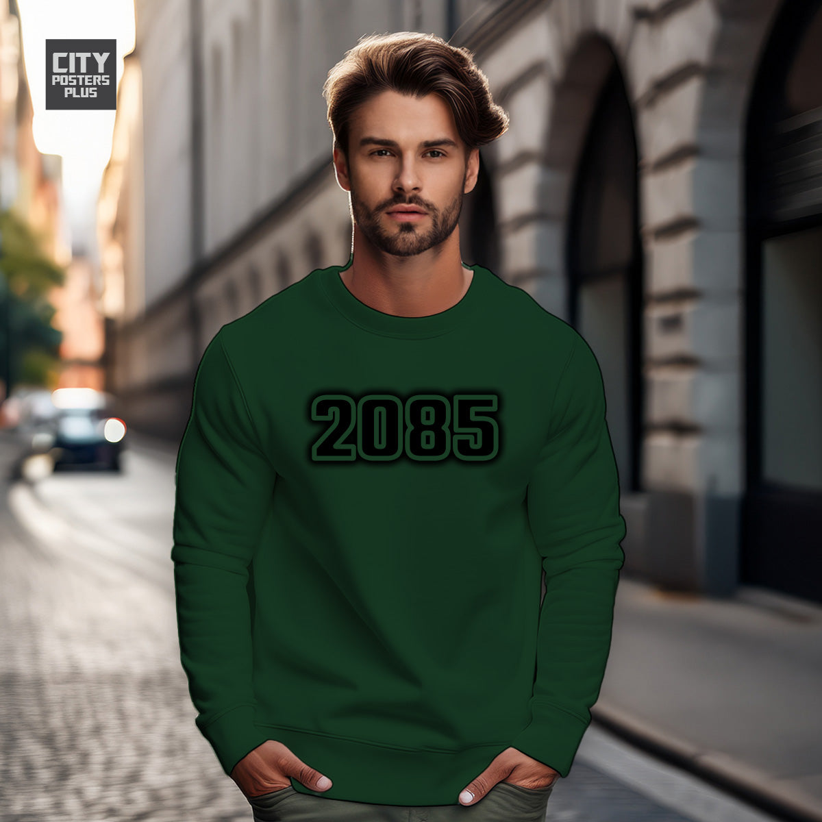 2085 Year Men Unisex Sweatshirt (Olive Green)