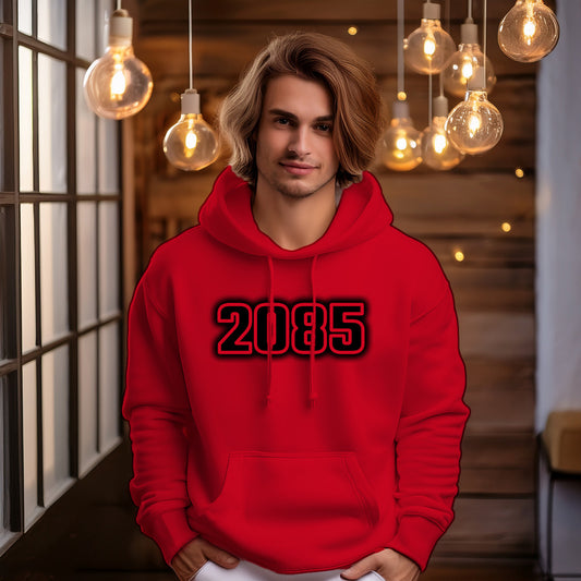 2085 Year Men Unisex Hoodie (Red)