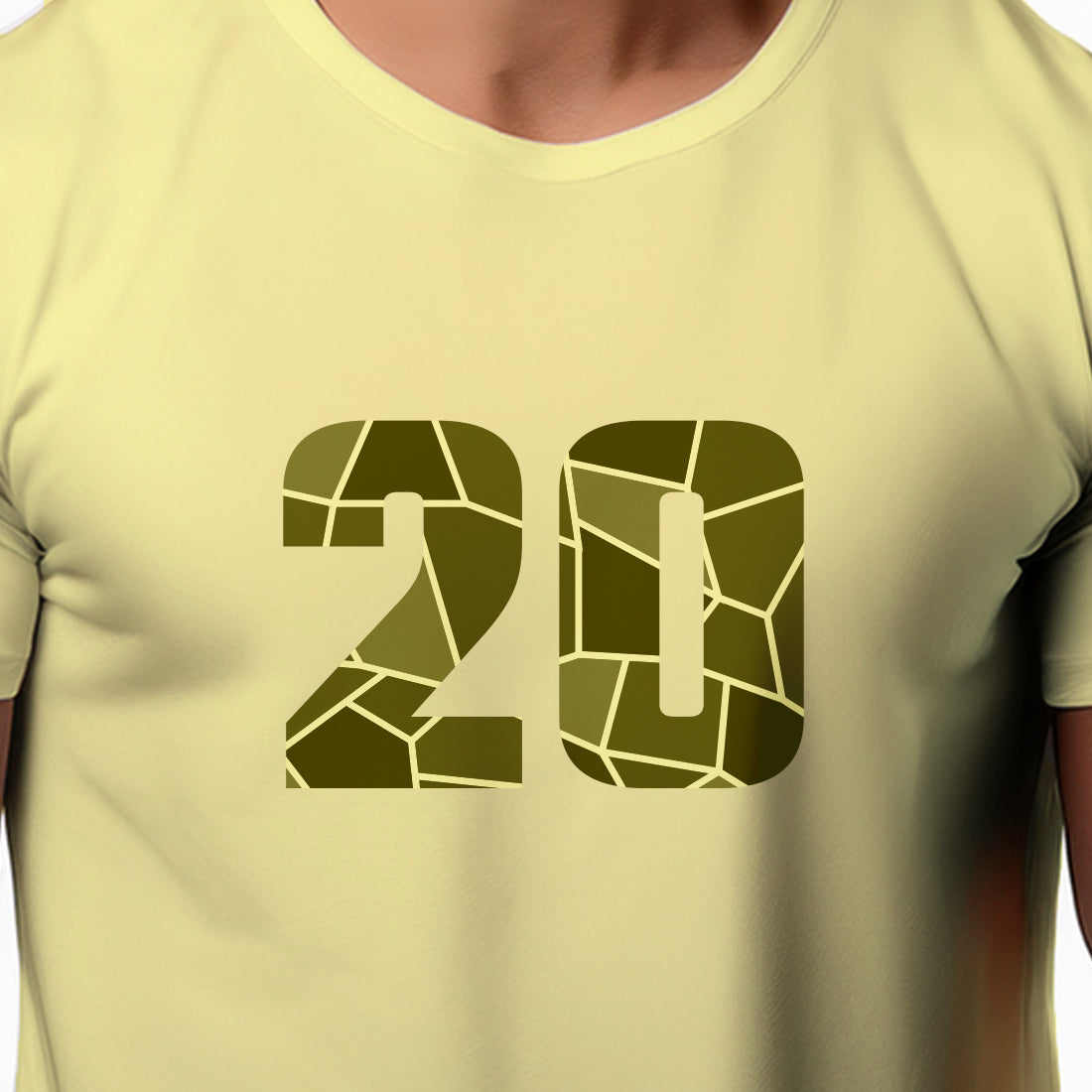 20 Number Men Unisex T-Shirt | Custom Number Graphic Tee (Butter Yellow)