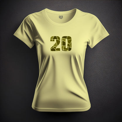 20 Number Women T-Shirt (Butter Yellow) | Stylish Numeric Graphic Tee