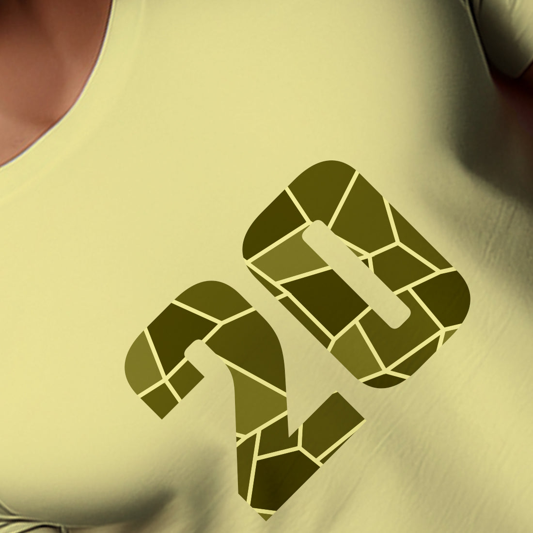 20 Number Men Unisex T-Shirt | Custom Number Graphic Tee (Butter Yellow)