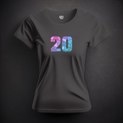 20 Number Women T-Shirt (Charcoal Grey) | Stylish Numeric Graphic Tee