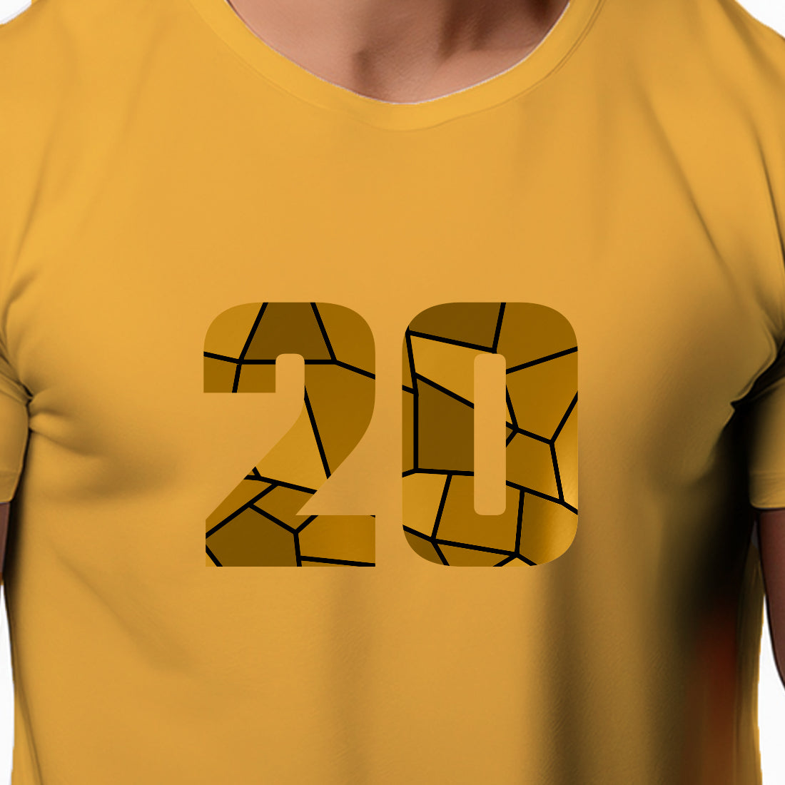 20 Number Men Unisex T-Shirt | Custom Number Graphic Tee (Golden Yellow)