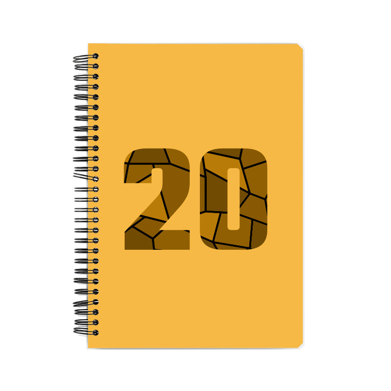 20 Number Notebook (Golden Yellow, A5 Size, 100 Pages, Ruled, 6 Pack)