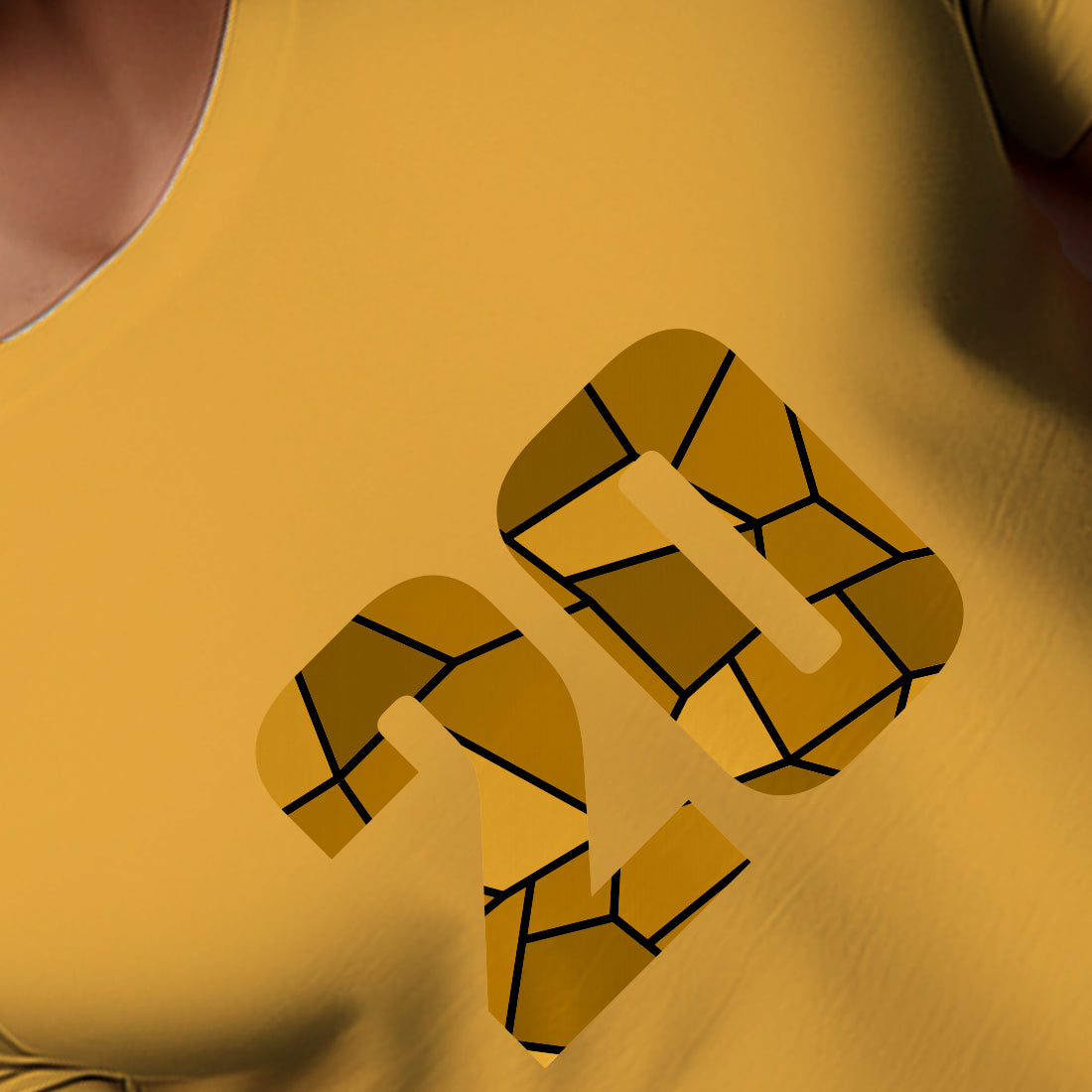 20 Number Men Unisex T-Shirt | Custom Number Graphic Tee (Golden Yellow)