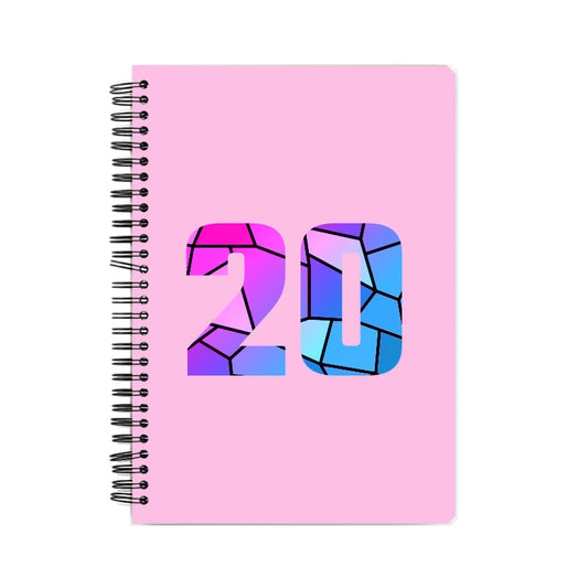 20 Number Notebook (Light Pink, A5 Size, 100 Pages, Ruled, 6 Pack)